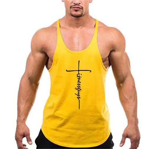 Brand Gym Stringer Tank Top Men Bodybuilding Clothing